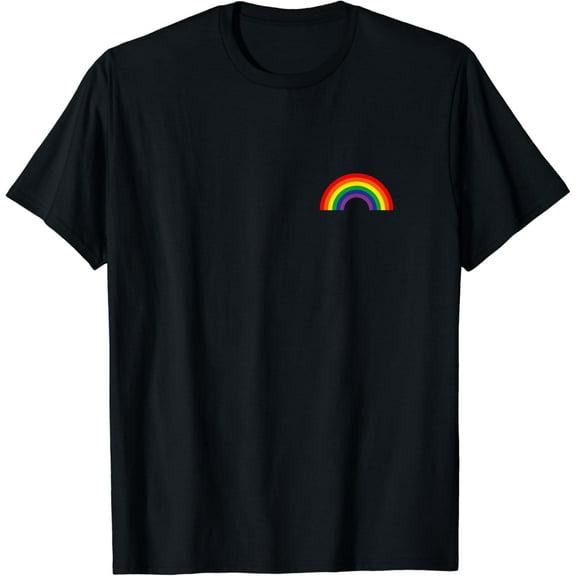 Subtle Gay Pride Small Rainbow Flag Cute LGBTQ Pocket T-Shirt