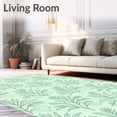thumbnail image 2 of ODIKA 4'x6' Machine Washable Non-Slip Area Rug, Vintage Botanical Inspired Decorative High Traffic Rug with Pad, Green, 586980, 2 of 8