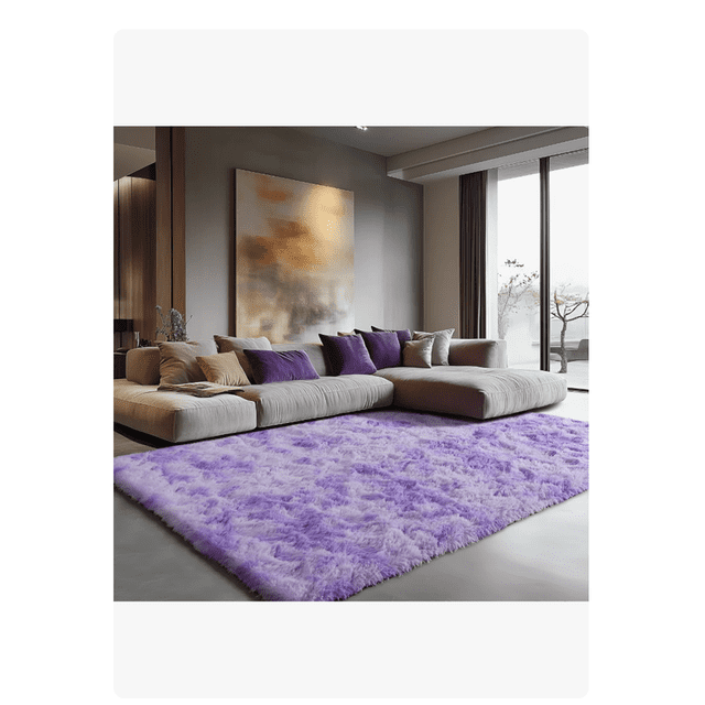Alfombra Decorativa Sala De Estar Y Dormitorio 230x160cm Color Violeta 1.6mx2.3m