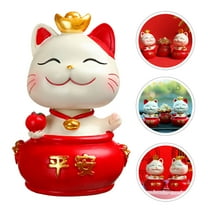 GOOHOCHY Cat Miniature Figurines Shape Decor Good Luck Statue
