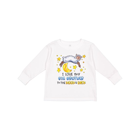 Inktastic I Love my Big Brother to the Moon and Back Cute Sheep Boys or Girls Long Sleeve Toddler T-Shirt