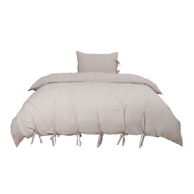 Unique Bargains Duvet Cover Set Washed Microfiber Bedding 2 Piece Set with Pillowcase Twin