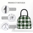 thumbnail image 4 of Yiaed Green White Lumberjack Plaid Print Lunch Bag Adult Insulated Lunch Box, Leakproof Cooler Food Lunch Containers Reusable High Capacity Lunch Tote Bags-One Size, 4 of 6