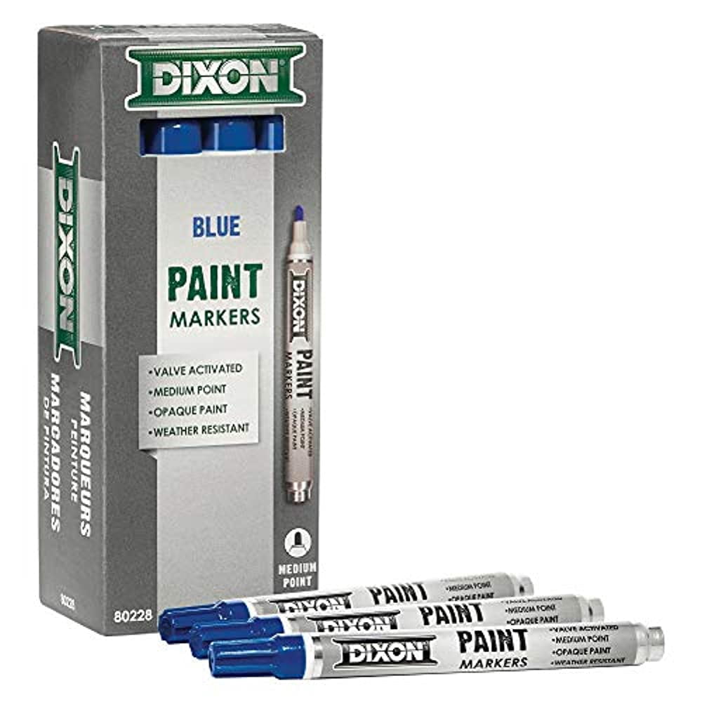 Dixon 80228D Paint Marker Blue Valve Action Tip 12 Per Pack