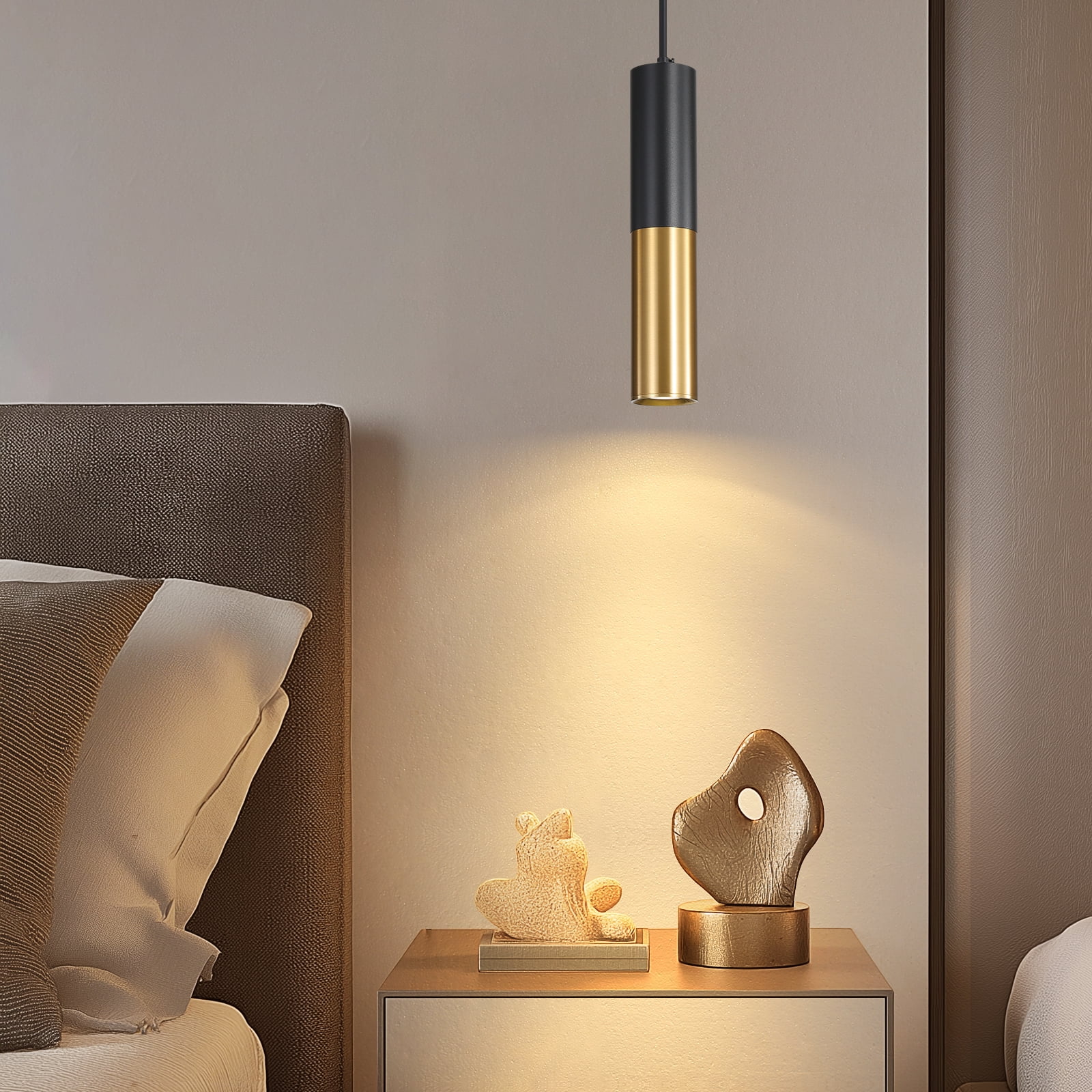 Modern Linear Pendant Light for Kitchen Island LED Hanging Light Fixture with Bubble Acrylic 3 Color 3000K/4500K/6500K, Mini Ceiling Chandelier Lighting
