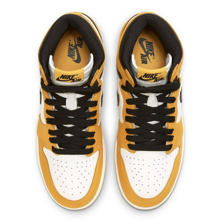 FD1437 701 Grade School Air Jordan Retro 1 High OG Yellow Ochre Walmart