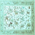 thumbnail image 1 of Ahgly Company Indoor Square Animal Light Blue Traditional Area Rugs, 8' Square, 1 of 4