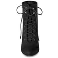 thumbnail image 3 of Botines Tacón De Aguja Punta Estrecha Cordón Arriba Cremallera Para Mujeres Negro 36, 3 of 7