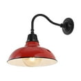 thumbnail image 2 of JONATHAN Y Aurora 12.25" 1-Light Farmhouse Industrial Indoor/Outdoor Iron LED Gooseneck Arm Outdoor Sconce, Red, 2 of 7