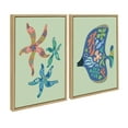 thumbnail image 4 of Kate and Laurel Sylvie Modern Colorful Starfish and Modern Colorful Tropical Fish Framed Canvas Wall Art Set by Rachel Lee, 2 Piece Set 18x24 Natural, 4 of 7