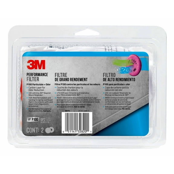 3M P100 Particulate   Odor Filters, 2097P2-DC, 2 pack