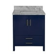 thumbnail image 3 of California 30" Bathroom Vanity with Royal Blue Cabinet and Carrara Marble Top, 3 of 6