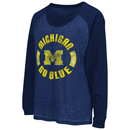 Michigan Wolverines Women's NCAA "Balance" L/S Banded Bottom Top Shirt