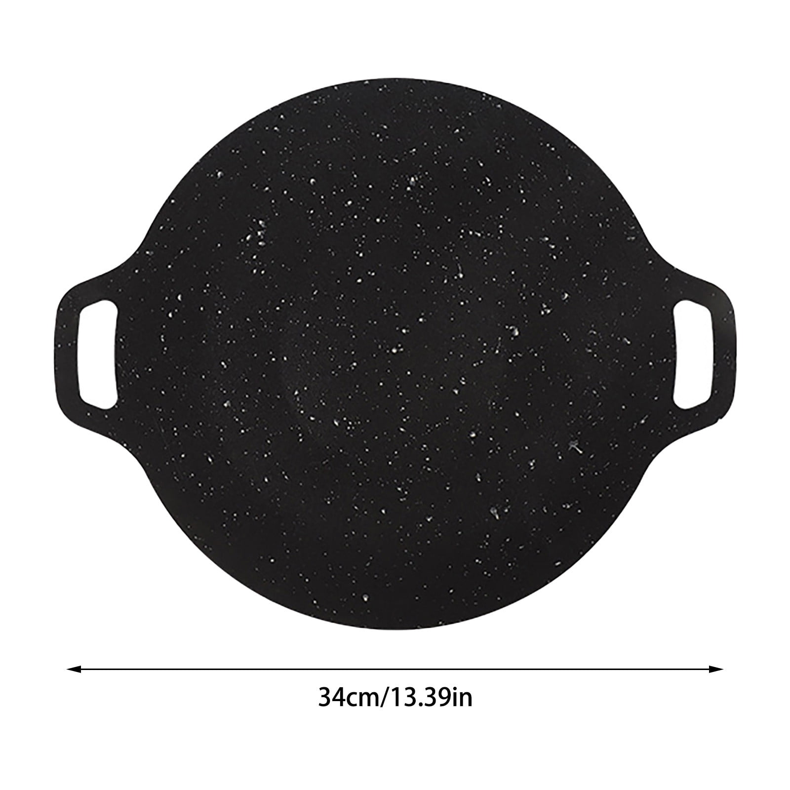 Non-Stick Round Cast Iron Grill Pan – Korean BBQ Griddle for Indoor/Outdoor Cooking, Baking & Camping, Heavy-Duty & Multi-Functional