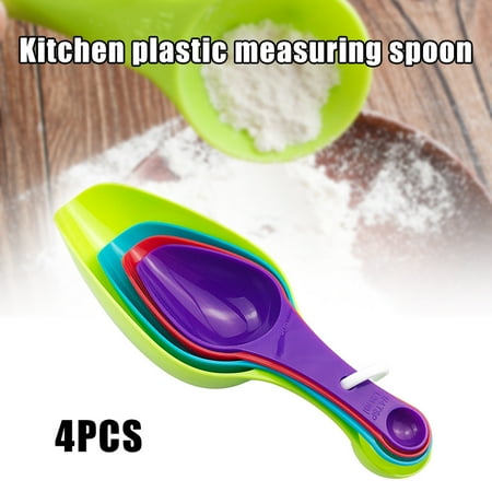 

4 Pcs Kitchen Measuring Cups Spoons Flour Baking Cooking Coffee Plastic Tools New