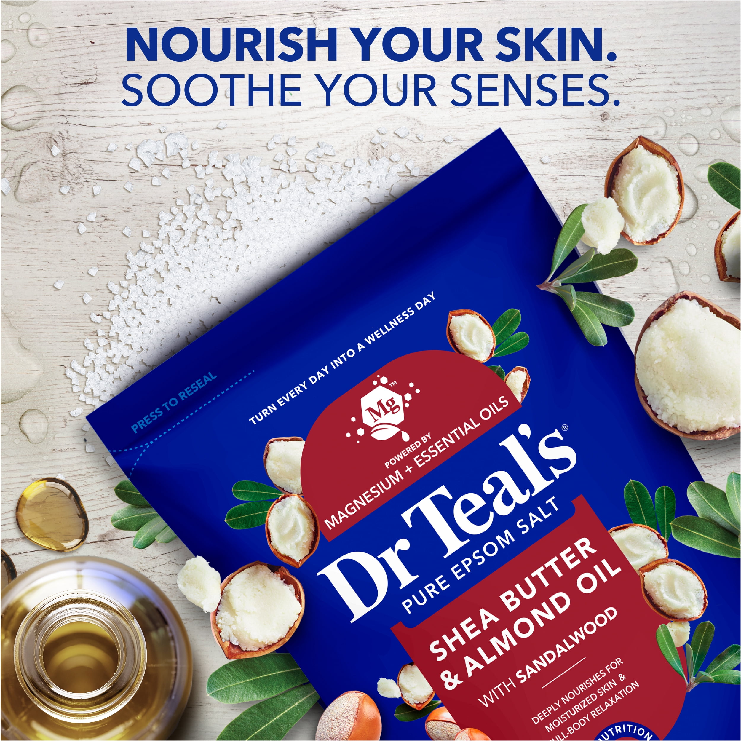 Dr Teal's Epsom Salt Magnesium Soak, with Shea Butter & Almond Oil, 7 lbs