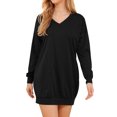thumbnail image 3 of STARVNC Women Solid Color V Neck Long Sleeves Sweatshirt with Pockets, 3 of 7