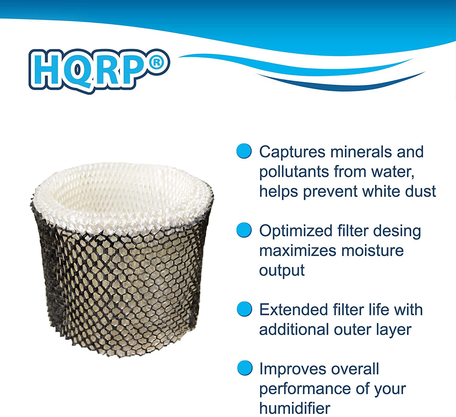 HQRP Filter 3-Pack Compatible with Sunbeam HWF64CS HWF64 SCM1745 SCM1746 SCM1747 Type-E Humidifier 