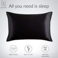 thumbnail image 3 of GustaveDesign Satin Silk Pillowcase for Hair and Skin Health, Both Sides Silk Pillow Cover with Envelope Closure (Black,King), 3 of 11