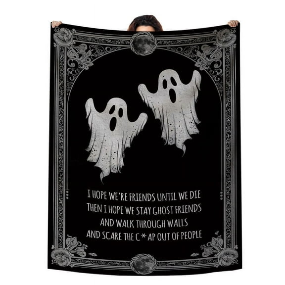 Flannel Blanket, Halloween Ghost Blanket, Machine Washable Soft Warm Blanket, Office Living Room Sofa Air Conditioner Blanket, Halloween Gift