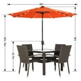 thumbnail image 4 of Sun-Ray 9 FT 32 LED Patio Solar Umbrella w/ Push Button Tilt and Crank Outdoor Umbrella, 8 Sturdy Ribs, UV Protection, Solution-Dyed Fabric, Orange, 4 of 7