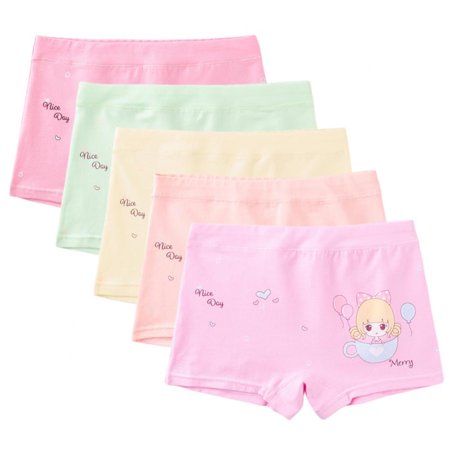 

5 PCS Little Girls Soft Cotton Panties Cotton Little Girls Underwear Toddler Briefs 2-12 Years