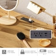 thumbnail image 4 of 58" Wooden Vanity Desk with Drawers and Cabinet, Modern Makeup Charging Table with Storage for Bedroom, Oak Brown, 4 of 7
