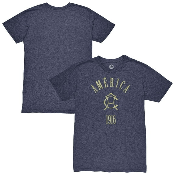Men's 1863FC Navy Club America Team Arch Vintage Tri-Blend T-Shirt