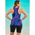 thumbnail image 2 of Swim 365 Women's Plus Size Longer-Length High-Neck Racerback Tankini Top, 2 of 6