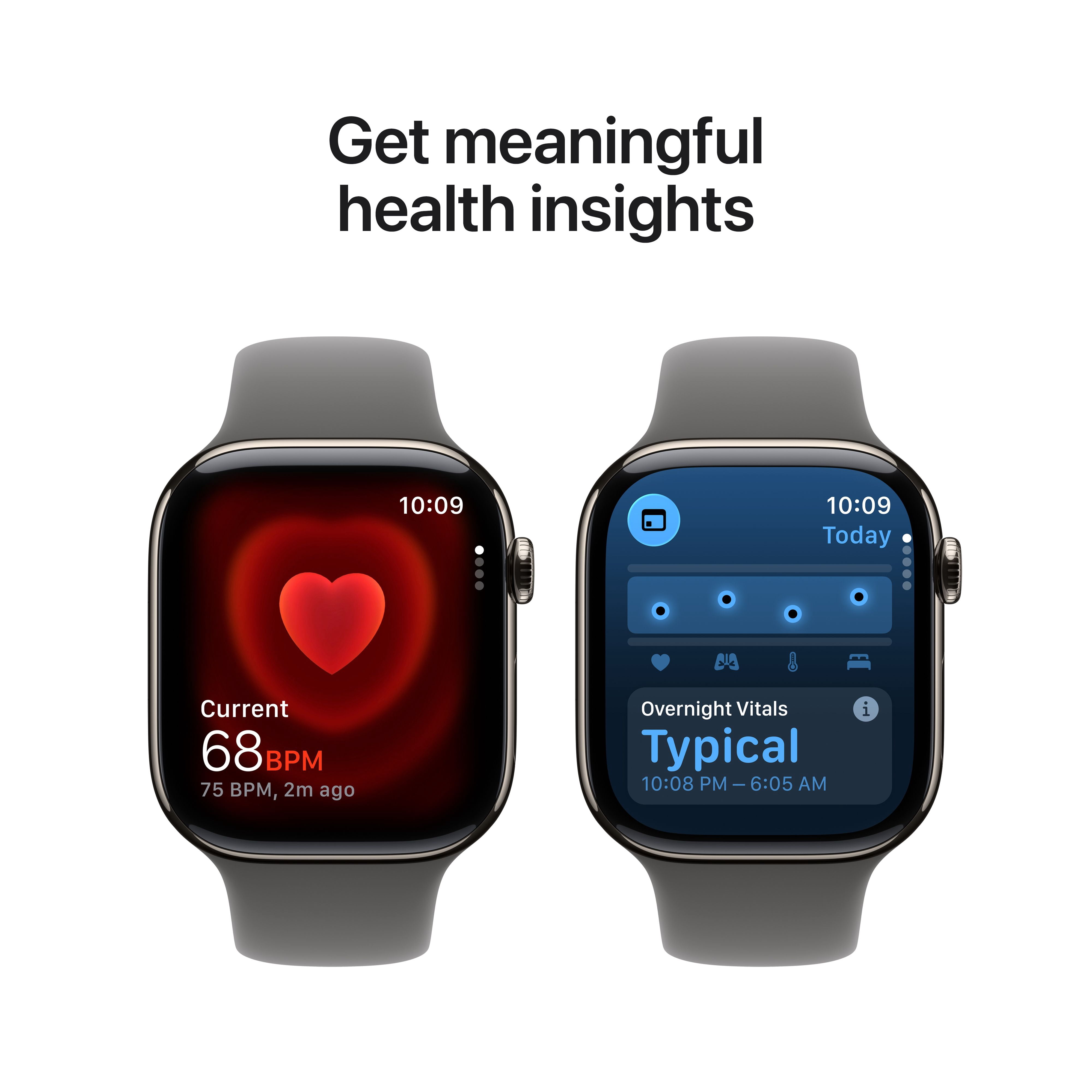 Apple Watch Series 11 [GPS + Cellular 46mm] Smartwatch with Natural Titanium Case with Stone Gray Sport Band - S/M
