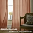 thumbnail image 5 of Terracotta Linen Curtains 132 Inch Length 2 Panels for High Living Room Semi Sheer Light Filtering Extra Long 132 Inch Curtains Ceiling Linen Drapes Sliding Door Rod Pocket Hook Belt W50xL132, 5 of 16