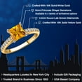 thumbnail image 2 of Gem Stone King 10K Two Tone Gold Yellow Citrine and Lab Grown Diamond Engagement Ring for Women | 1.18 Cttw | Princess 6MM | Gemstone November Birthstone | Size 6, 2 of 6