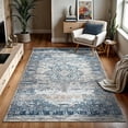 thumbnail image 4 of GLN Rugs Kumbet - Indoor, Machine Washable Area Rug 5'3"x7'5" Turkish Blue Home Carpet, 4 of 8