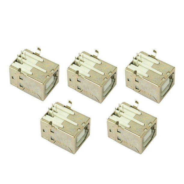 5 Pcs USB Type B Female Socket 4-Pin 90 Degree DIP Jack Connector