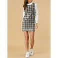 thumbnail image 5 of MODA NOVA Junior's Contrast Peter Pan Collar Long Sleeve Check Shift Dress, 5 of 5