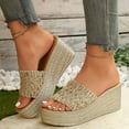 thumbnail image 2 of Mepaouo Platform Slip on Espadrille Sandals for Women Bohemia Flatform Open Toe Beach Wedges Slides, 2 of 6