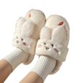 thumbnail image 3 of Aayomet Slippers for Women Indoor Comfy Warm Plush Slip-On House Slipper for Winter Indoor,White 39, 3 of 5