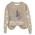 thumbnail image 4 of Wancir Merry Christmas Sweatshirt For Women Plaid Pink Christmas Tree Cute Blouse Xmas Farm Holiday Pullover Tops, 4 of 4