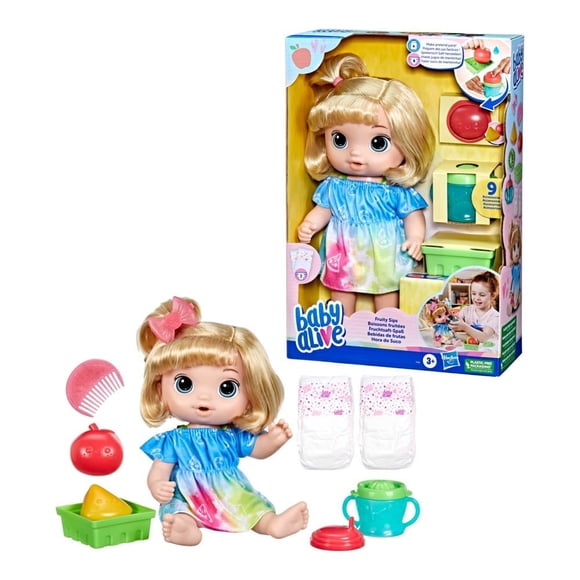 Muñeca Baby Alive Hasbro BA Bebidas de frutas Manzana Rubio