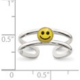 thumbnail image 3 of Sterling Silver Yellow & Black Enameled Smiley Toe Ring Made In Thailand qr826, 3 of 5