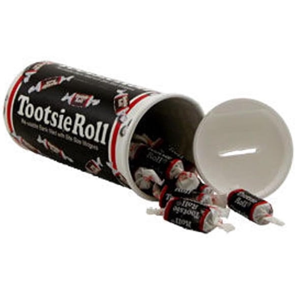 Tootsie Roll Bank, 4oz Re-usable Bank Filled with Midgees