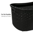 thumbnail image 4 of Mind Reader 40L Laundry Basket, Clothes Hamper, Lid, Wicker Design, Plastic, Set of 2, Black, 4 of 8
