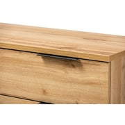 Baxton Studio Reid Modern and Contemporary Industrial Oak Finished Wood and Black Metal 4-Drawer Dresser