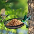 thumbnail image 3 of qolami Outdoor Wall Mounted Bird Feeder, 13.8x8.5 Inch Metal Mesh Tray for Garden, Rust-Resistant Iron Hanging Plate for Feeding Birds, 3 of 6