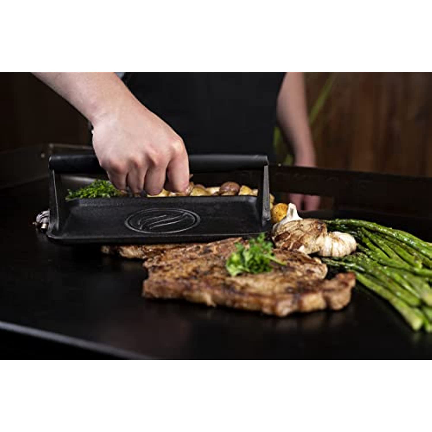 North Atlantic Imports 10"x 5.5" Cast Iron Grill Press Set of 3