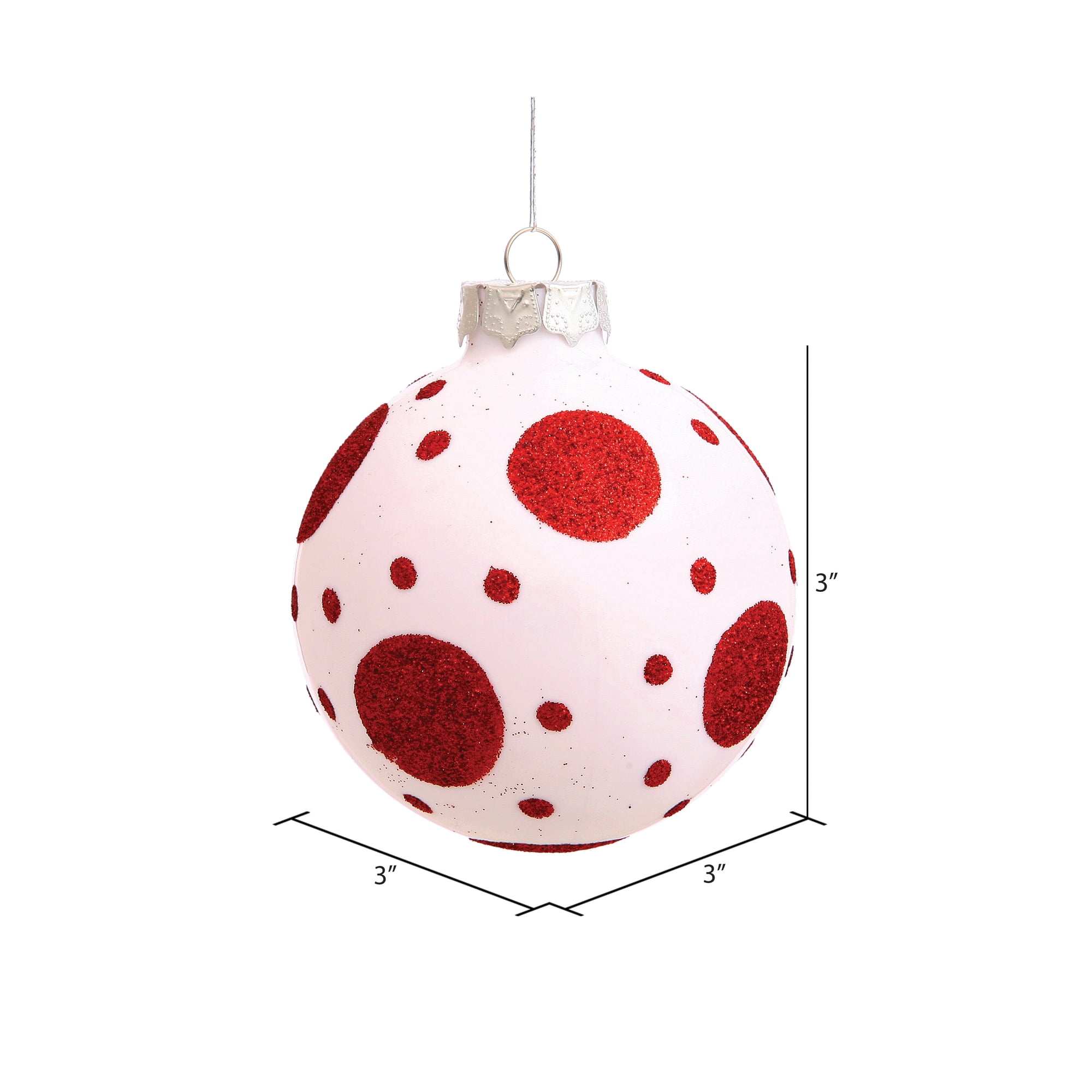 4 Piece Vickerman Matte Chevron Christmas Decorative-Hanging-Ball-Ornaments Red 4