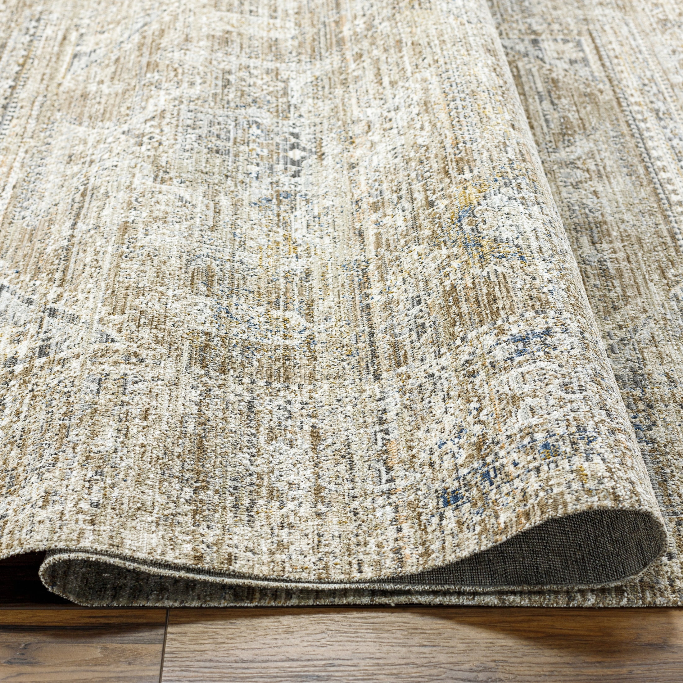 Livabliss x Becki Owens Margaret Medallion Washable Area Rug,9' x 13'1",Slate/Brown