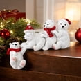 thumbnail image 4 of Christmas Polar Bear Family Tabletop Decor Christmas Stocking Holder Holiday Mantel Shelf Sitter for Winter Season Home Decoration Festive Gift for Family, 4 of 4