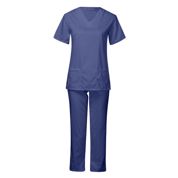 Conjunto de uniforme médico para mujer, pantalones elásticos, uniformes de enfermería M