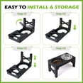thumbnail image 7 of Elevated Dog Bowls - 5 Adjustable Heights Stand, 2 Stainless Steel Bowls & 1 Slow Feeder, 3.2" to 12.2" for Small to Large Dogs, Black, 7 of 7